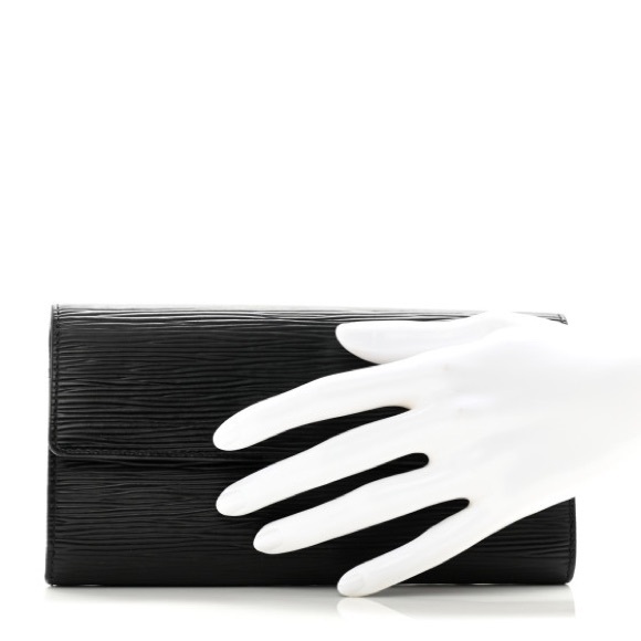 LOUIS VUITTON Black Epi Sarah Leather Case Wallet in Black - Picture 4 of 13